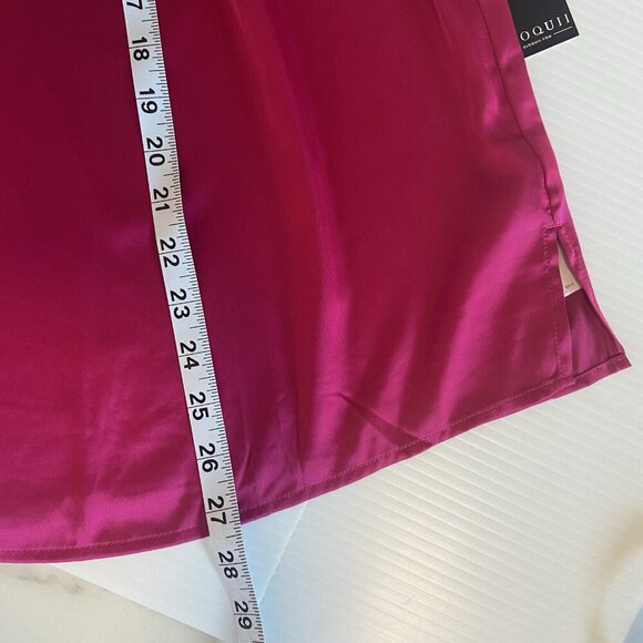 ELOQUII Women's Plus Size 22 Kimono Sleeve Top Fucshia Keyhole Satin NWT Fuschia - Picture 10 of 11